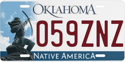 OK license plate 059ZNZ