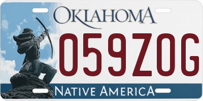 OK license plate 059ZOG
