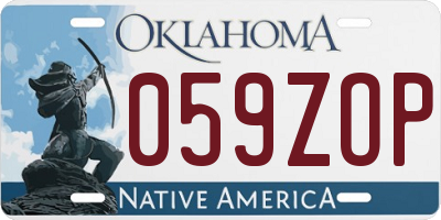 OK license plate 059ZOP