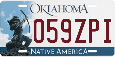 OK license plate 059ZPI