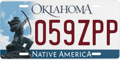 OK license plate 059ZPP