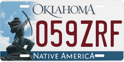 OK license plate 059ZRF