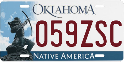 OK license plate 059ZSC