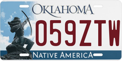 OK license plate 059ZTW