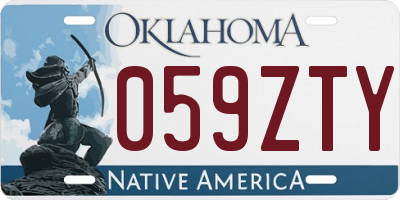 OK license plate 059ZTY