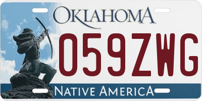 OK license plate 059ZWG