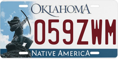 OK license plate 059ZWM