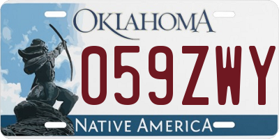 OK license plate 059ZWY
