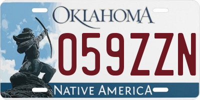 OK license plate 059ZZN