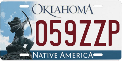 OK license plate 059ZZP