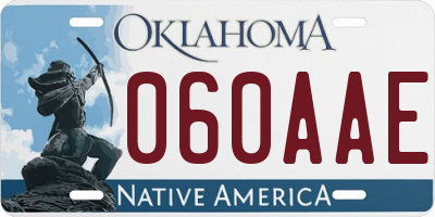 OK license plate 060AAE