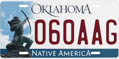 OK license plate 060AAG