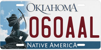 OK license plate 060AAL