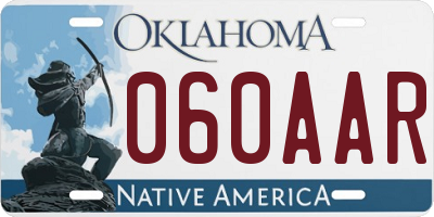 OK license plate 060AAR