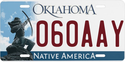 OK license plate 060AAY