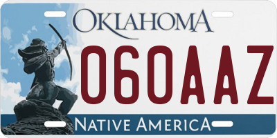 OK license plate 060AAZ