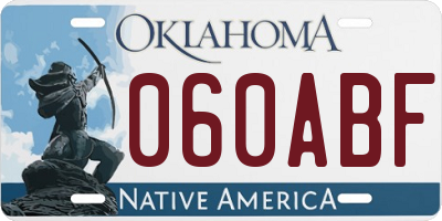 OK license plate 060ABF