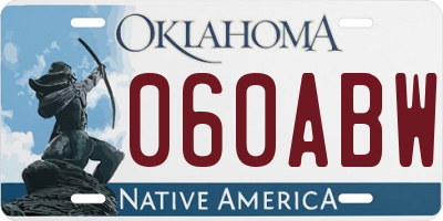 OK license plate 060ABW