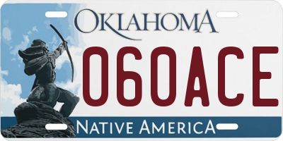 OK license plate 060ACE