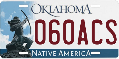 OK license plate 060ACS