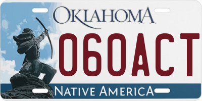 OK license plate 060ACT