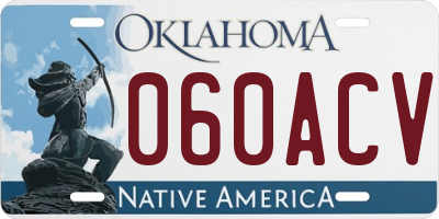 OK license plate 060ACV