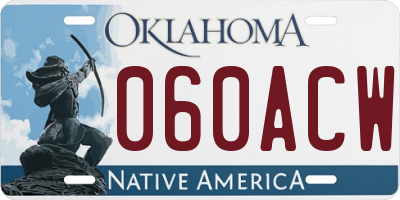 OK license plate 060ACW