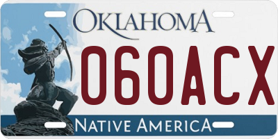 OK license plate 060ACX