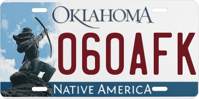 OK license plate 060AFK