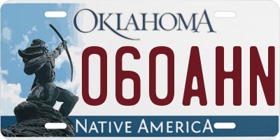 OK license plate 060AHN