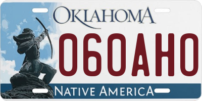 OK license plate 060AHO