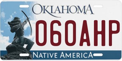 OK license plate 060AHP