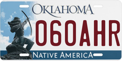 OK license plate 060AHR