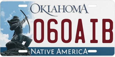 OK license plate 060AIB