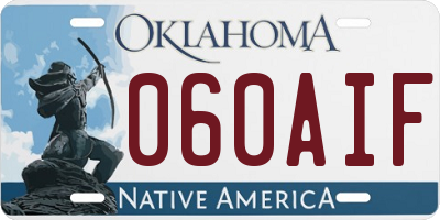 OK license plate 060AIF