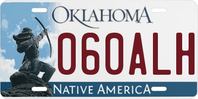 OK license plate 060ALH