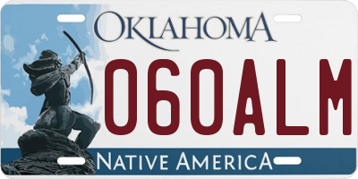 OK license plate 060ALM