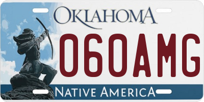 OK license plate 060AMG