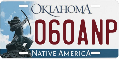 OK license plate 060ANP