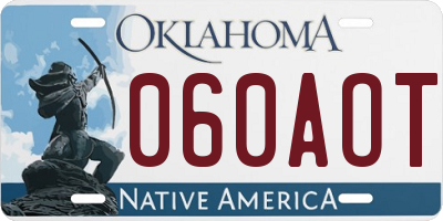 OK license plate 060AOT