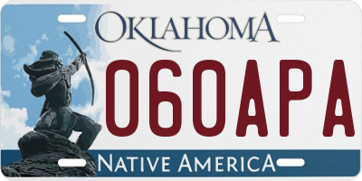 OK license plate 060APA