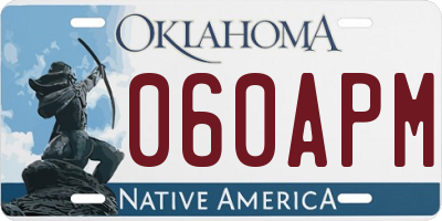 OK license plate 060APM