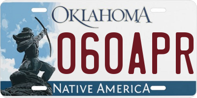 OK license plate 060APR