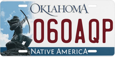 OK license plate 060AQP