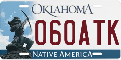 OK license plate 060ATK