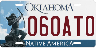 OK license plate 060ATO