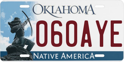 OK license plate 060AYE