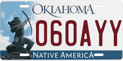 OK license plate 060AYY