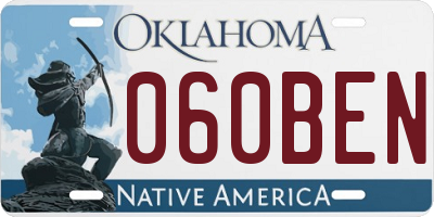 OK license plate 060BEN