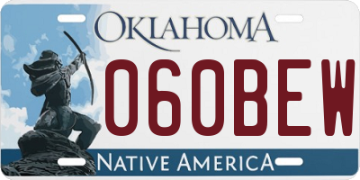OK license plate 060BEW